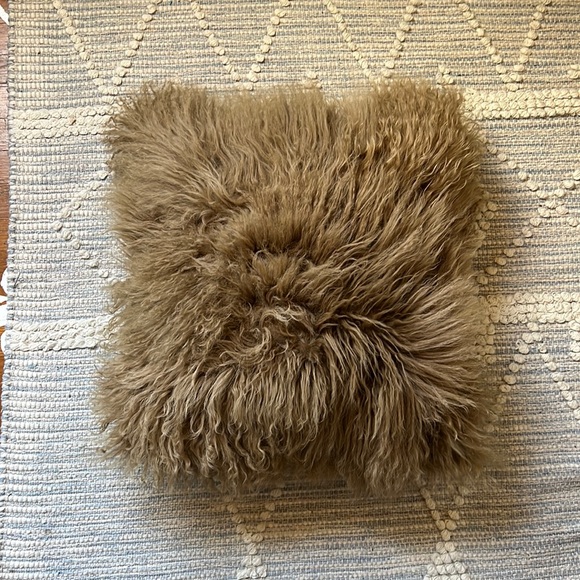 Other - Brown Mongolian Fur Pillow Cover Size 20in X 20in